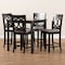 Baxton Studio Lenoir Gray Upholstered Espresso Finished 5-Piece Wood Pub Set 157-9594-9776 - alternate 7